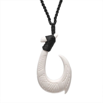 Maori Hook - Handmade Necklace (YAKA Bone)